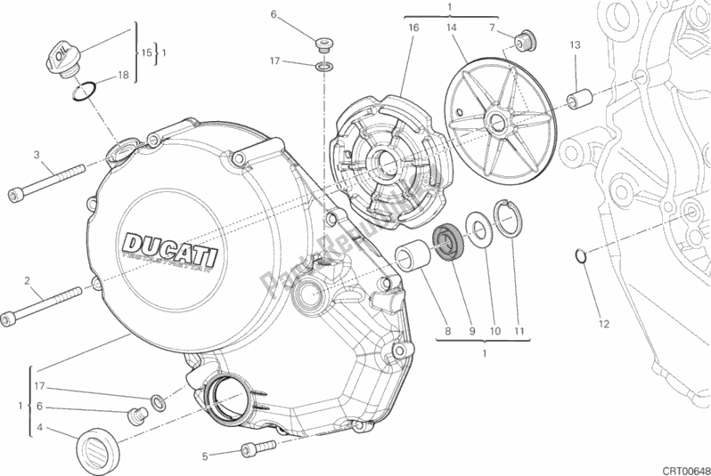 Todas as partes de Tampa Da Embreagem do Ducati Monster 1200 S 2015